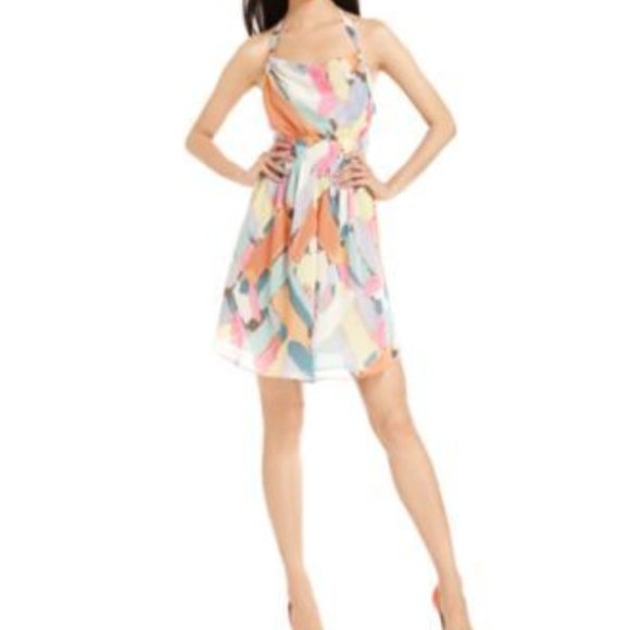 RACHEL ROY Multi-coloured halter style dress - Picture 1 of 4